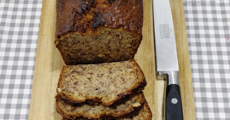Sliced banana bread