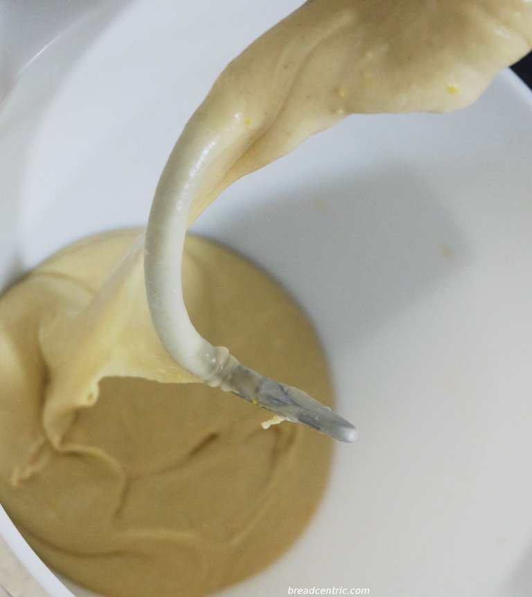 The dough is super stretchy