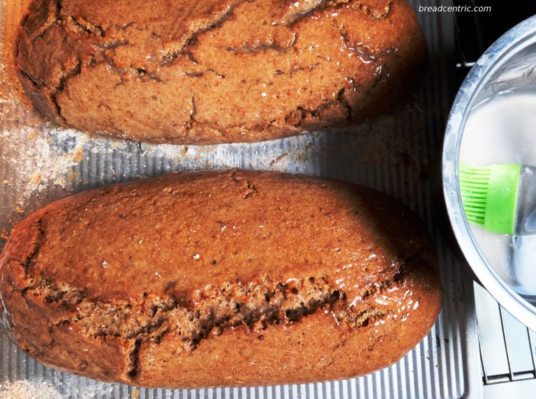 Covering bread in glaze