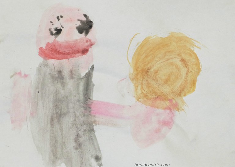 Daddy with bread, picture by Helenka