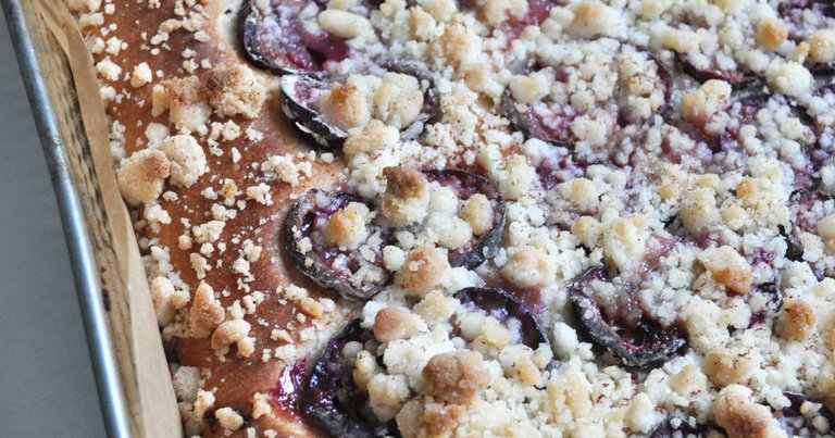 Wild yeast vegan plum cake