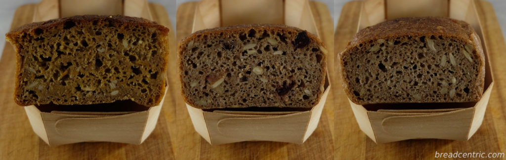 Rye bread: with pumpkin and rosemary, with cranberry and basic