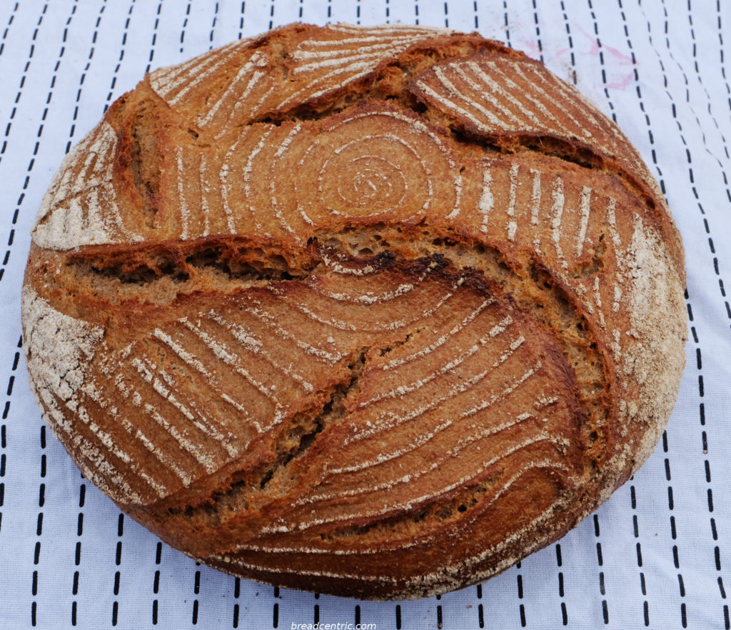 Rye-spelt-wheat bread