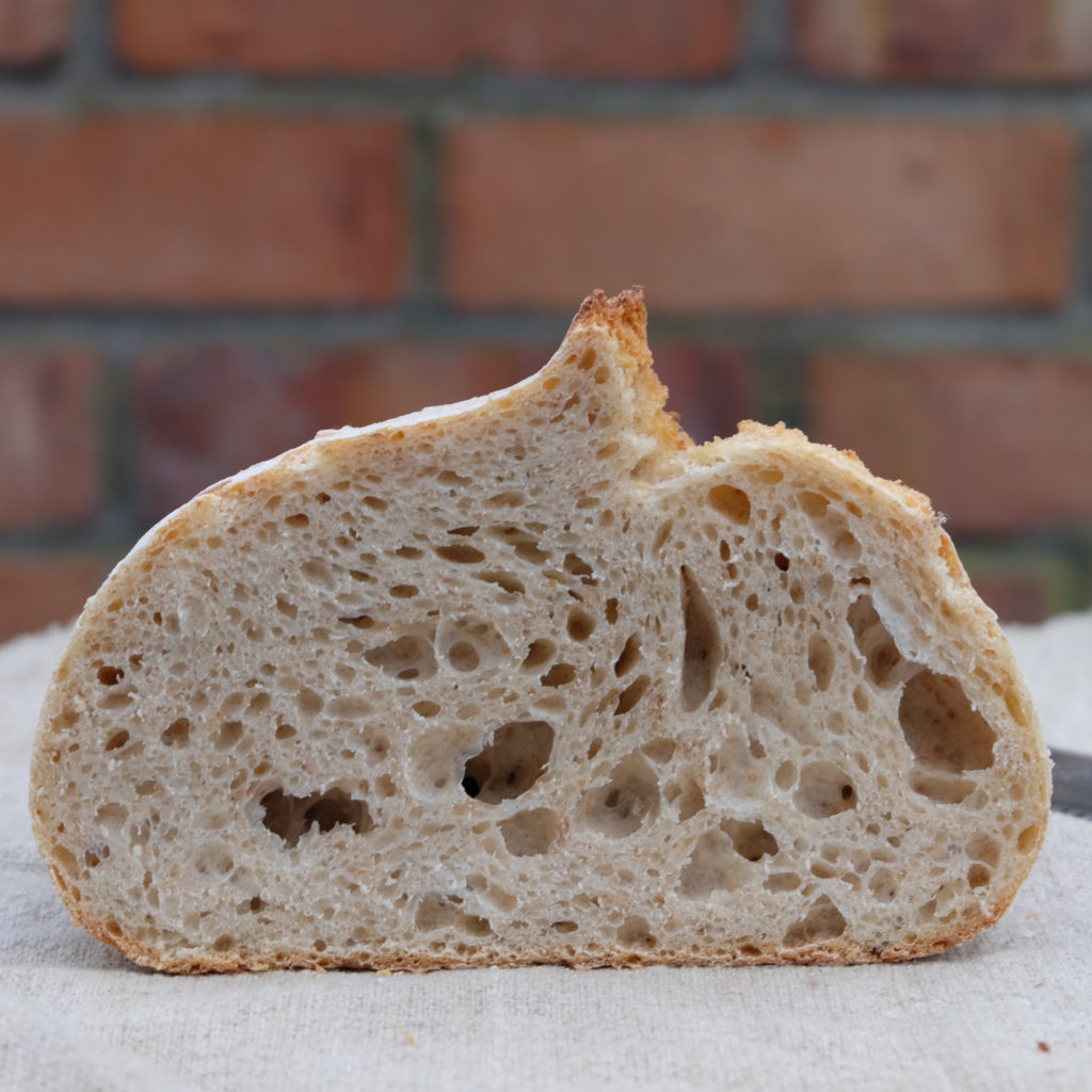 Vermont sourdough with wholemeal flour, the crumb